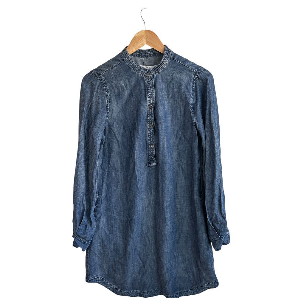 Kenneth Cole Shirt Dress Blue Chambray‎ Denim Small Western Casual Tencel